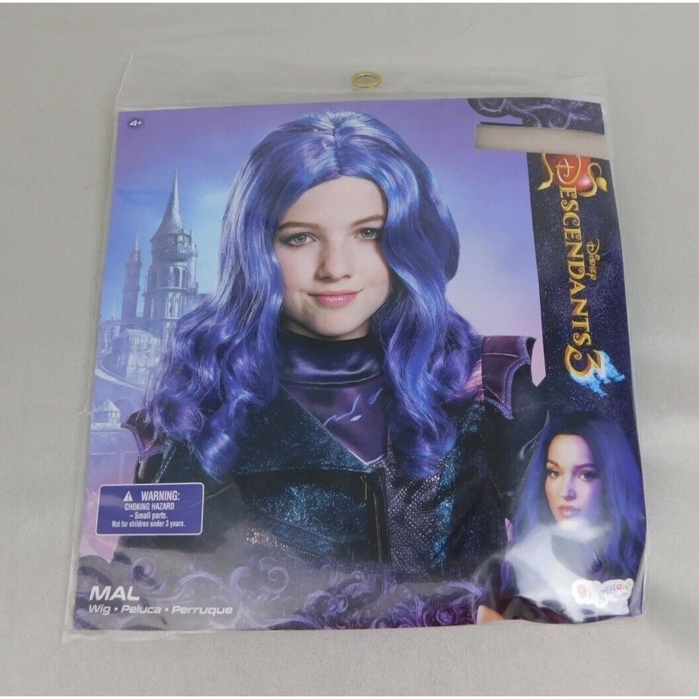 Disney Descendants 3 Girls Curly Mal Wig Halloween Costume Accessory‎ #6741 - Picture 2 of 5